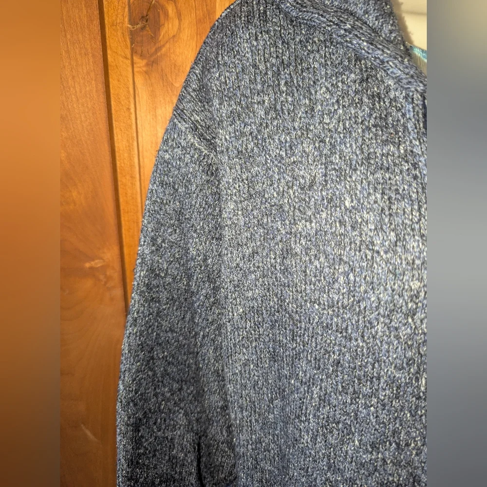 Columbia Blue Knit Cardigan with Zip‎ Front And Hood